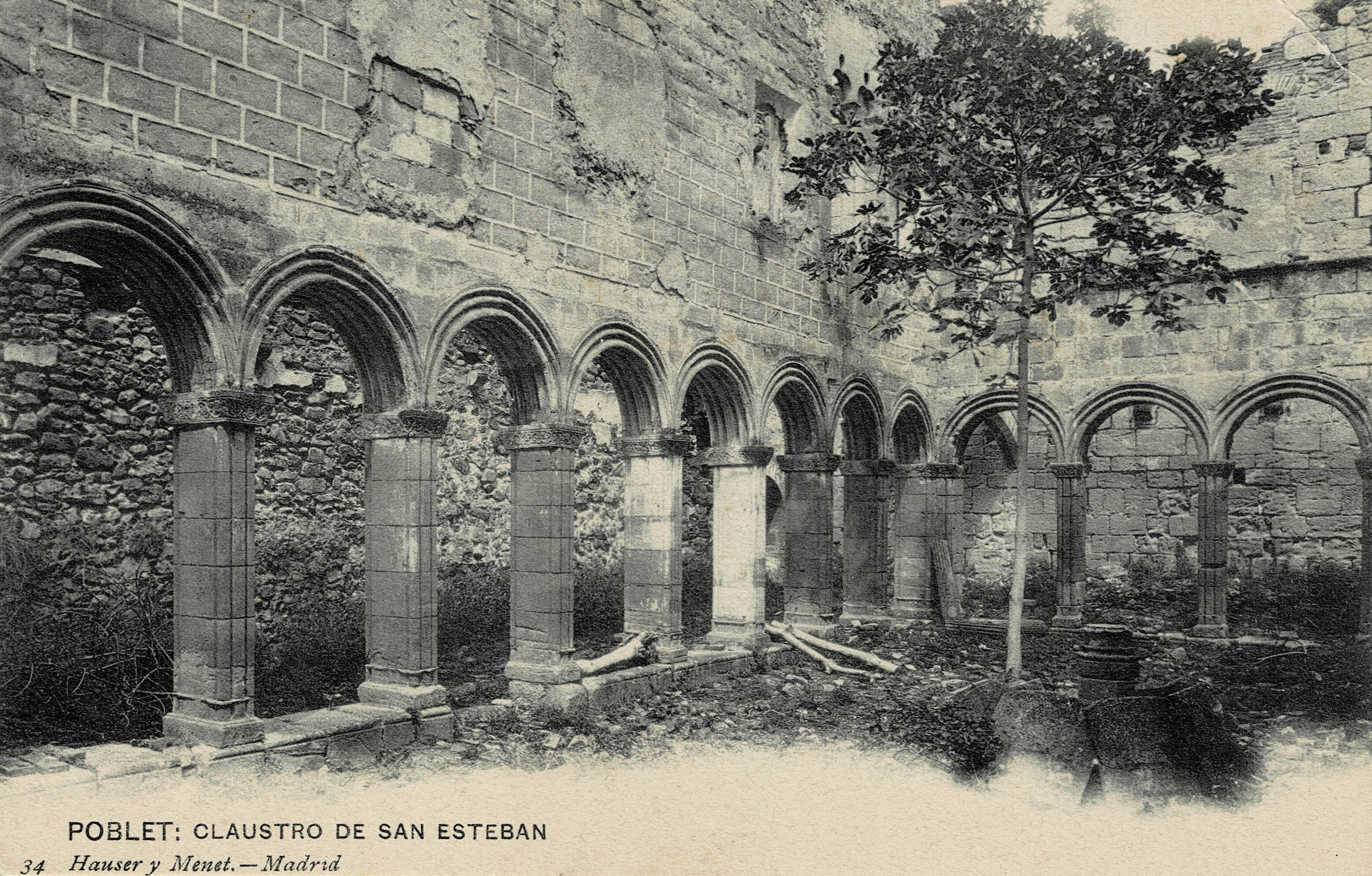 POSTAL ANTIGUA DE TARRAGONA. POBLET CLAUSTRO DE SAN ESTEBAN