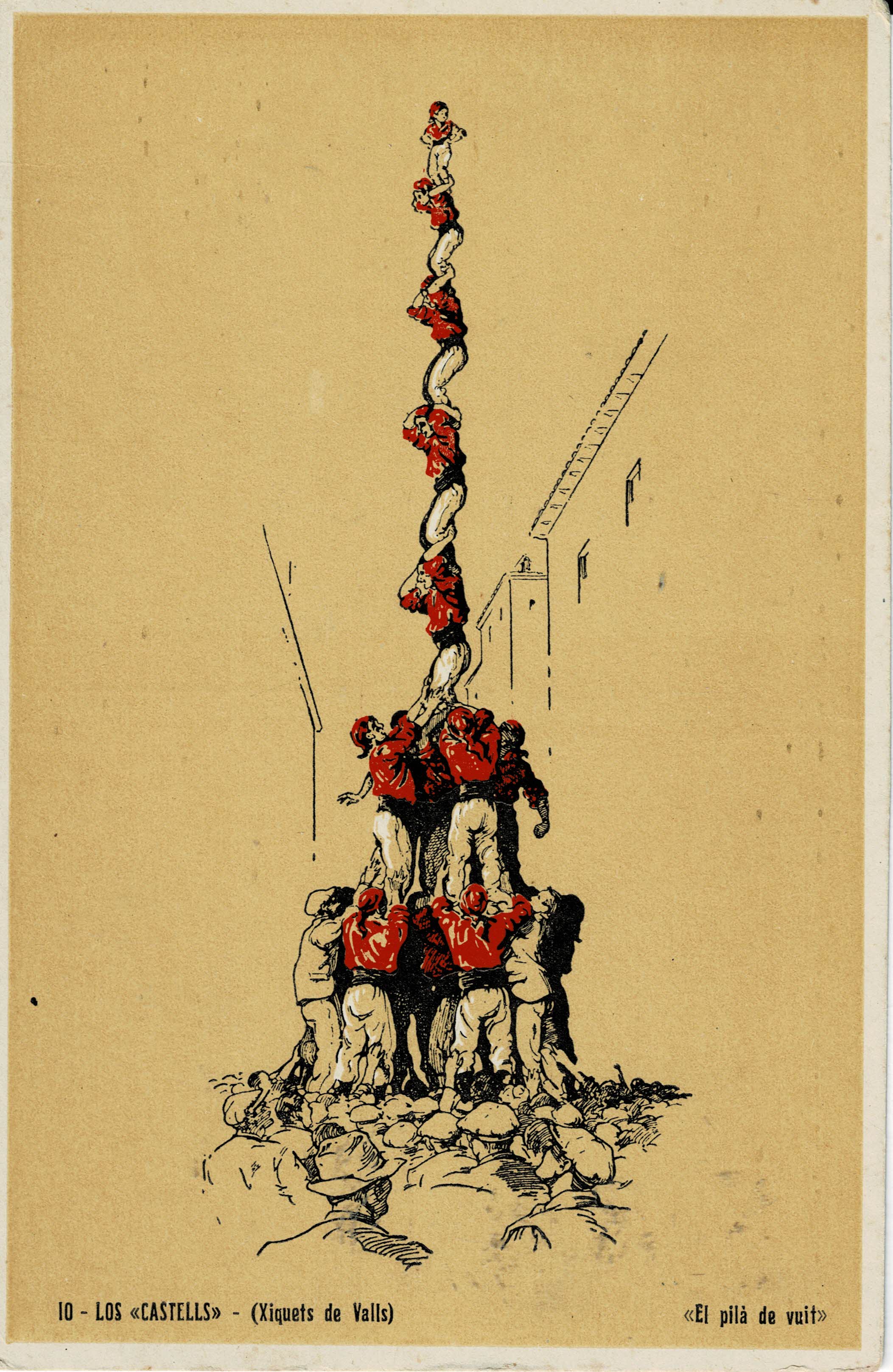 POSTAL MODERNA DE CATALUÑA. LOS CASTELLS. XIQUETS DE VALLS