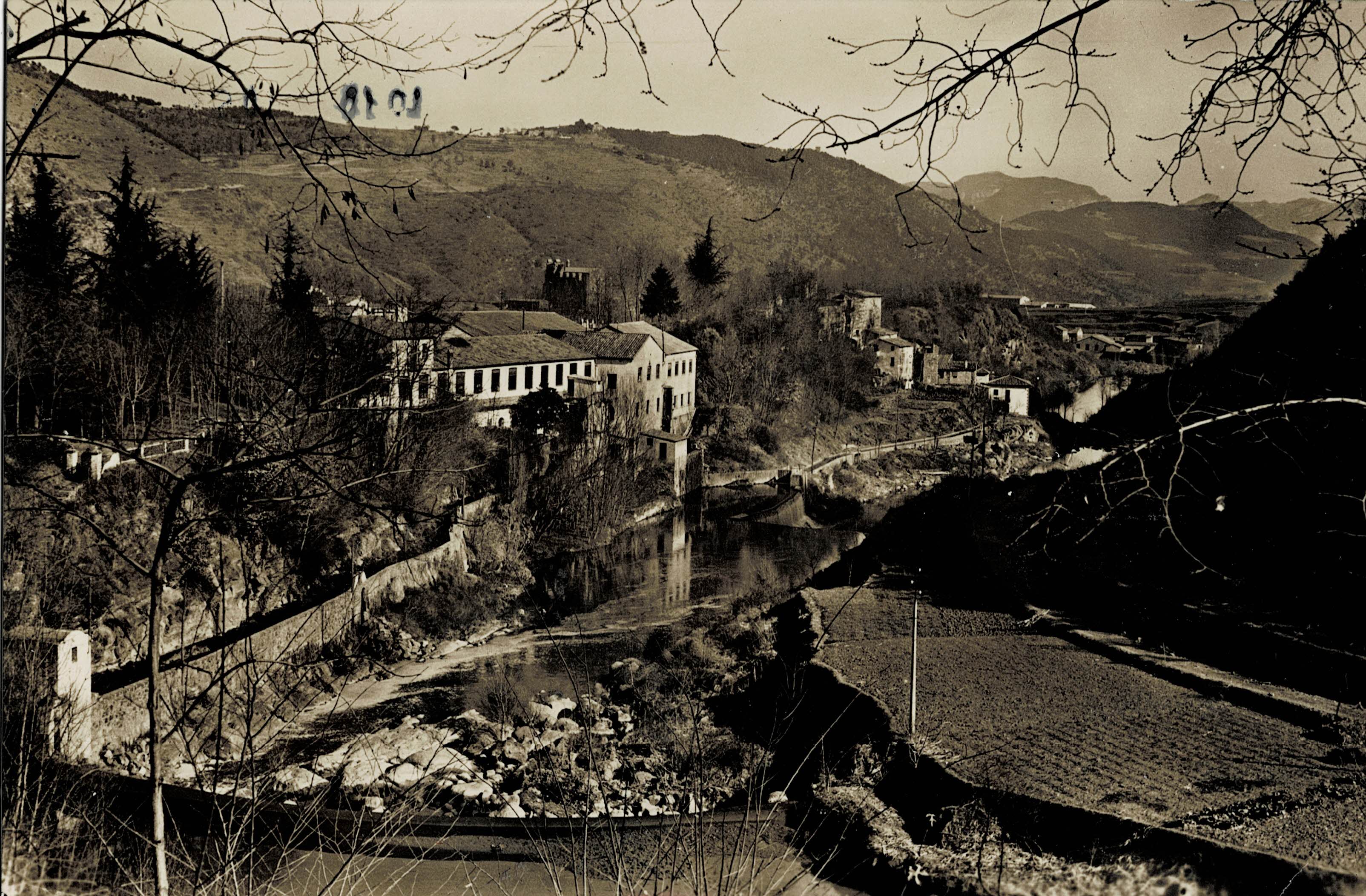 POSTAL MODERNA DE CATALUÑA. LA CAÑA. FABRICA CAN MARTI Y RIO FLUVIA