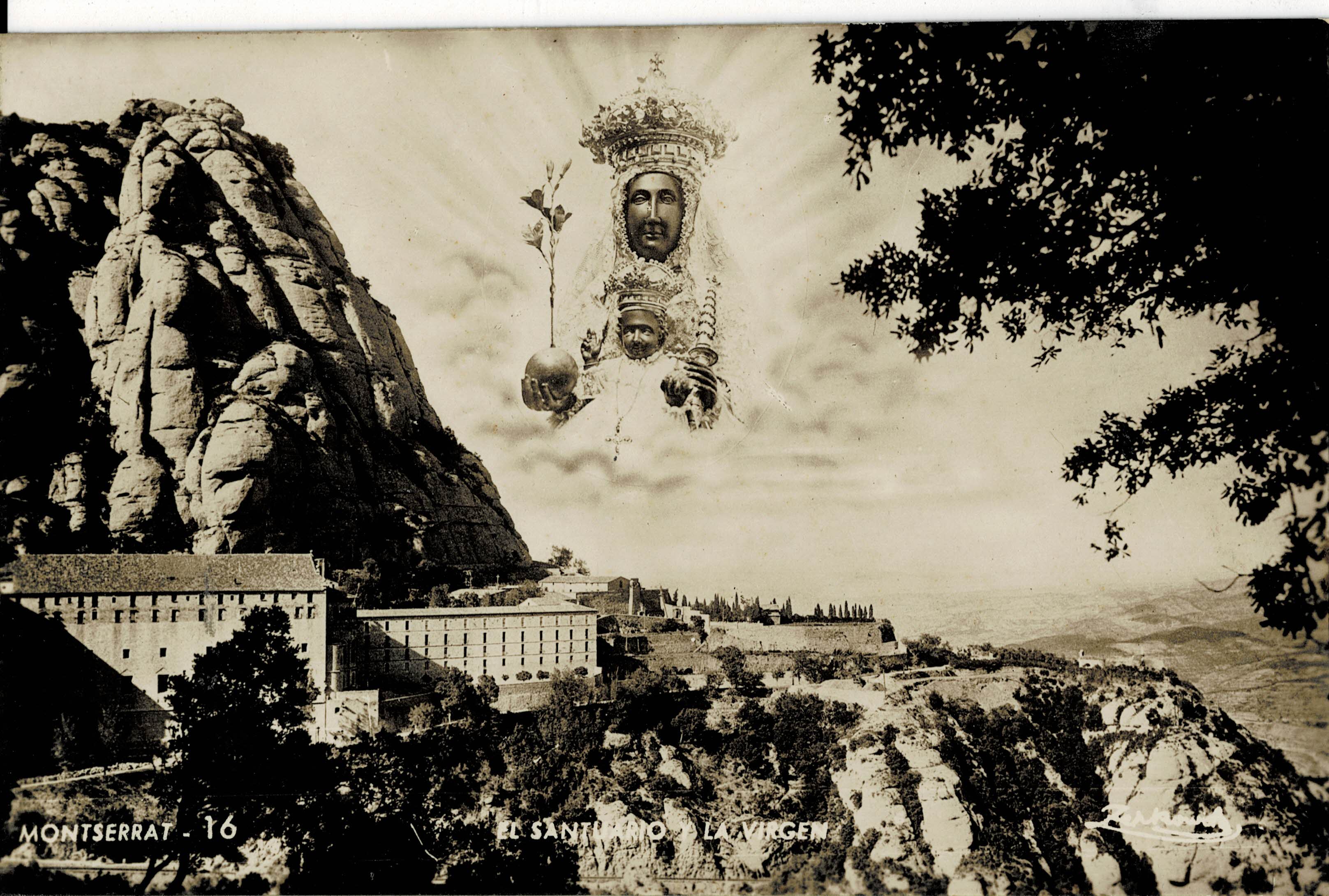 POSTAL MODERNA DE CATALUÑA. MONTSERRAT. EL SANTUARIO Y LA VIRGEN