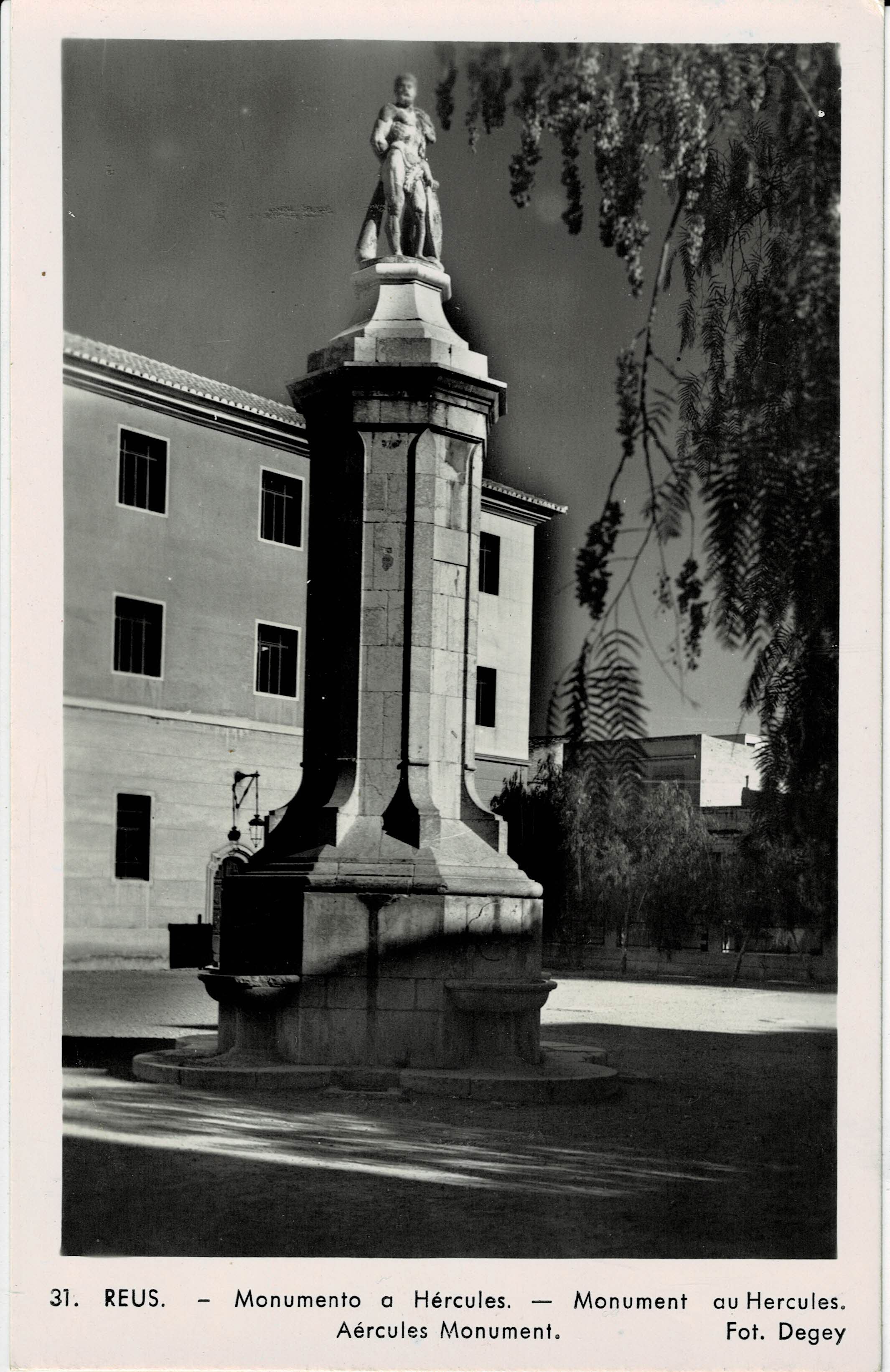 POSTAL MODERNA DE CATALUÑA. REUS. MONUMENTO A HERCULES
