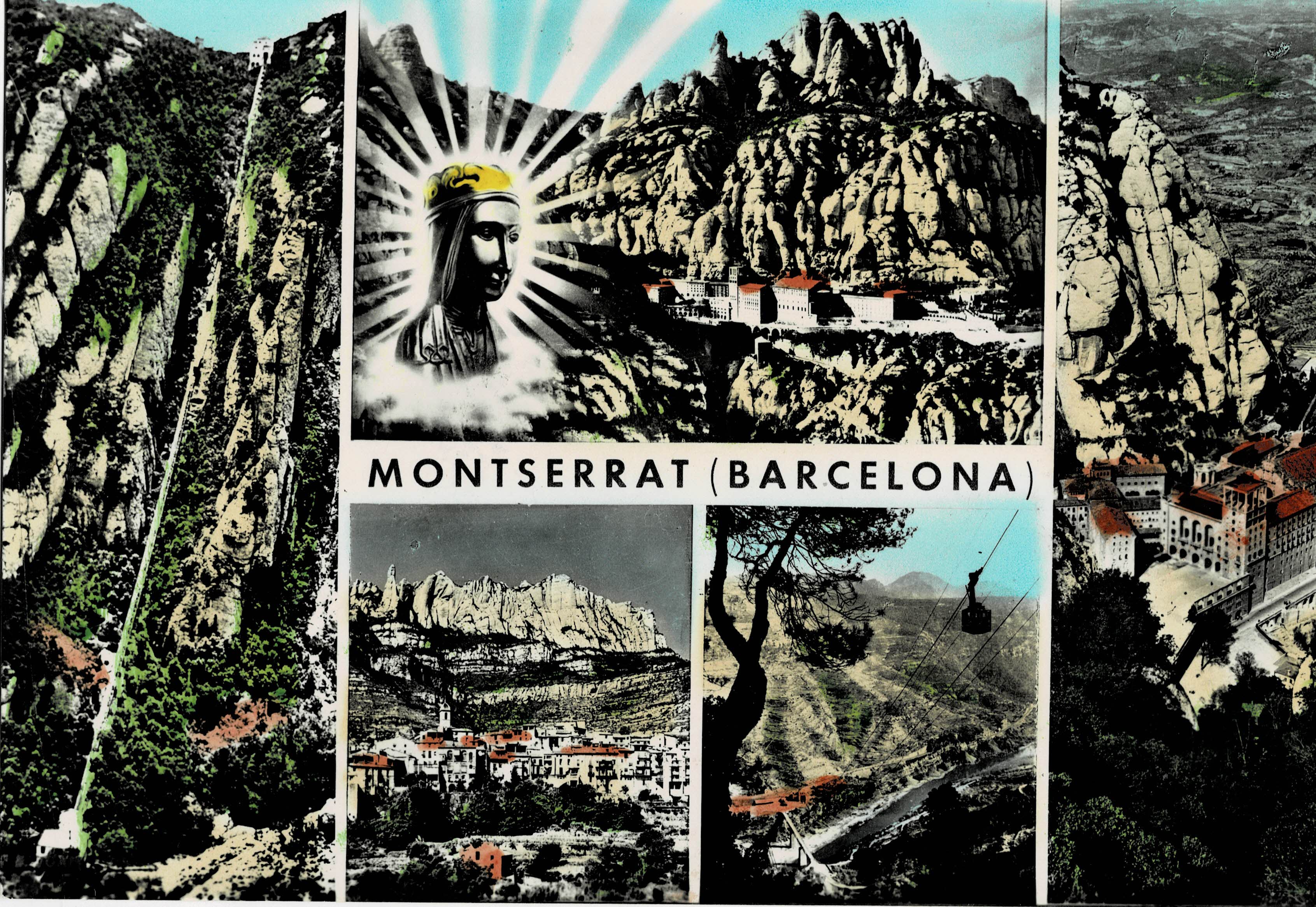 POSTAL MODERNA DE CATALUÑA. MONTSERRAT. DIVERSAS VISTAS DE MONTSERRAT