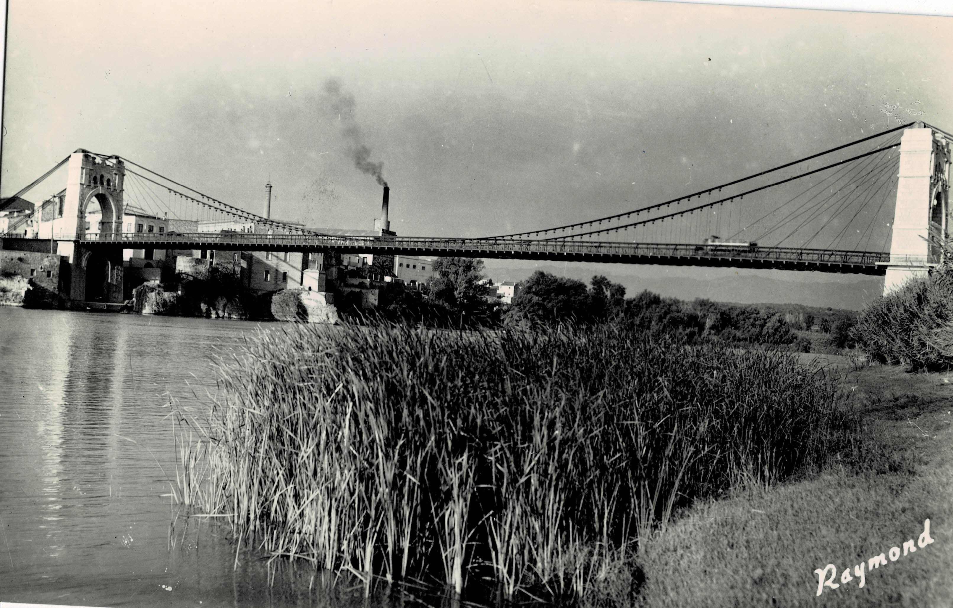 POSTAL MODERNA DE CATALUÑA. AMPOSTA. PUENTE COLGANTE SOBRE EL EBRO