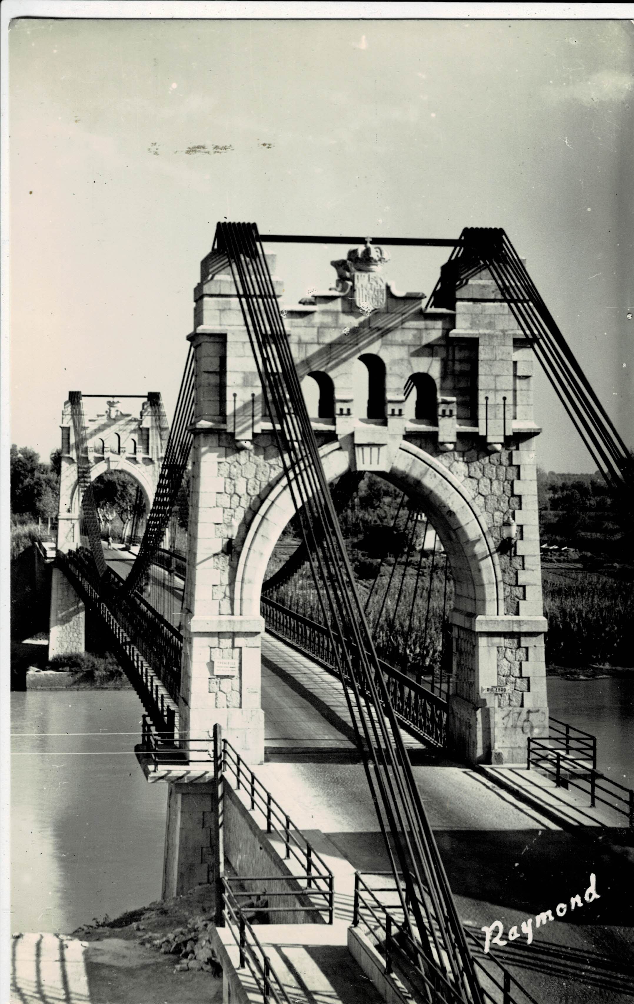 POSTAL MODERNA DE CATALUÑA. AMPOSTA. PUENTE COLGANTE SOBRE EL EBRO