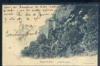 POSTAL ANTIGUA DE BARCELONA - MONTSERRAT LA SANTA CUEVA