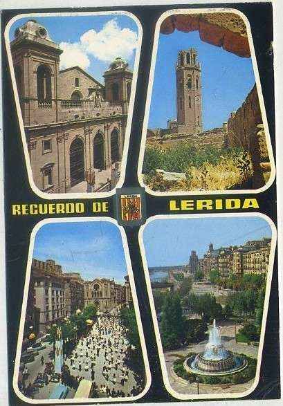POSTAL DE LERIDA. CATEDRAL NUEVA. SEO ANTIGUA. PZA. ESPAÑA Y PZA. DEL GOBIERNO CIVIL