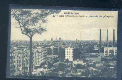 POSTAL ANTIGUA DE BARCELONA Nº 23 VISTA PANORÁMICA DESDE LA MONTAÑA DE MONTJUICH