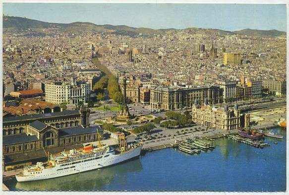 POSTAL DE BARCELONA. VISTA DESDE EL MAR