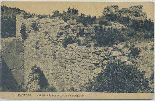 POSTAL ANTIGUA DE BARCELONA. PENADES. MARMELLA, FATXADA DE LA ESGLESIA