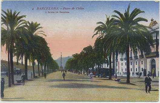POSTAL ANTIGUA DE BARCELONA. PASEO DE COLON