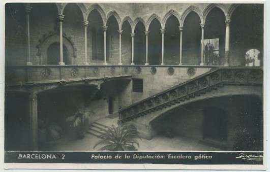 POSTAL ANTIGUA DE BARCELONA. ESCALERA GOTICA. DIPUTACION PROVINCIAL