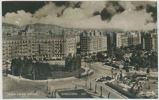 POSTAL DE BARCELONA. PLAZA DE CALVO SOTELO