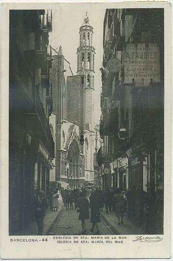 POSTAL ANTIGUA DE BARCELONA. Nº 44 IGLESIA DE SANTA MARIA DEL MAR