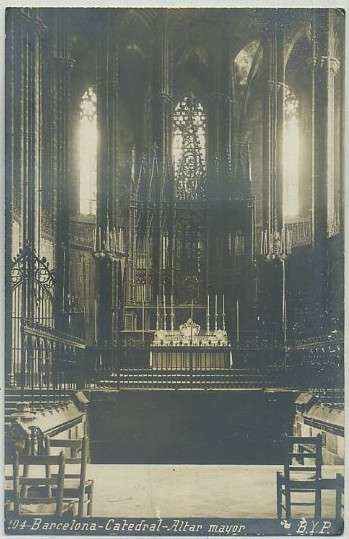 POSTAL ANTIGUA DE BARCELONA. Nº 104 CATEDRAL. ALTAR MAYOR