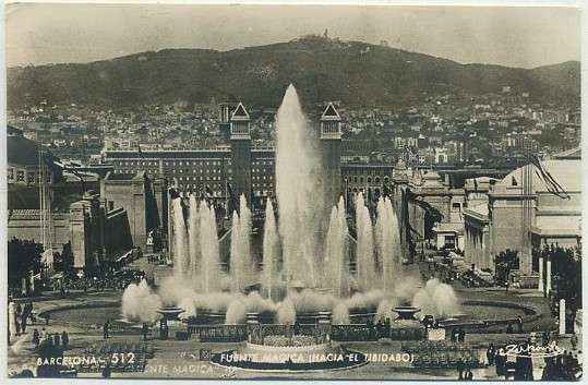POSTAL DE BARCELONA. Nº 512 FUENTE HACIA EL TIBIDABO