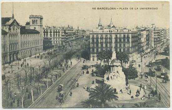 POSTAL ANTIGUA DE BARCELONA. Nº 110 PLAZA DE LA UNIVERSIDAD