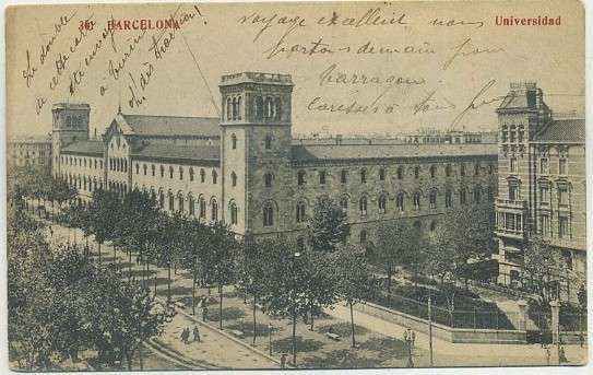POSTAL ANTIGUA DE BARCELONA. Nº 30 UNIVERSIDAD