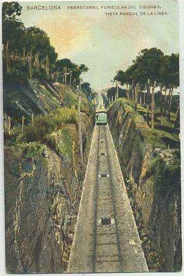 POSTAL ANTIGUA DE BARCELONA. FERROCARRIL FUNICULAR DEL TIBIDABO