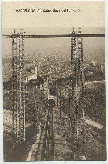 POSTAL ANTIGUA DE BARCELONA. TIBIDABO. LINEA DEL FUNICULAR