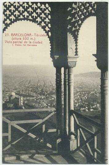 POSTAL ANTIGUA DE BARCELONA. TIBIDABO. VISTA PARCIAL DE LA CIUDAD