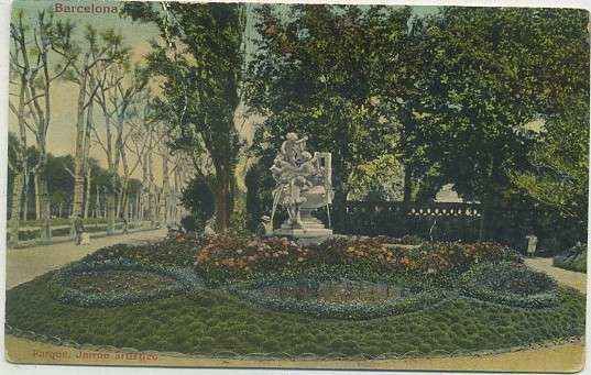 POSTAL ANTIGUA DE BARCELONA. PARQUE. JARRON ARTISTICO