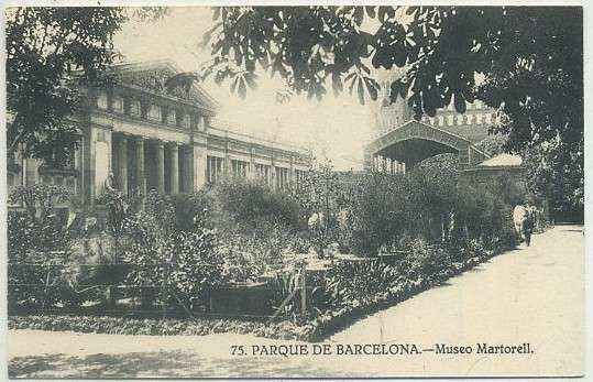 POSTAL ANTIGUA DE BARCELONA. PARQUE. MUSEO MARTORELL