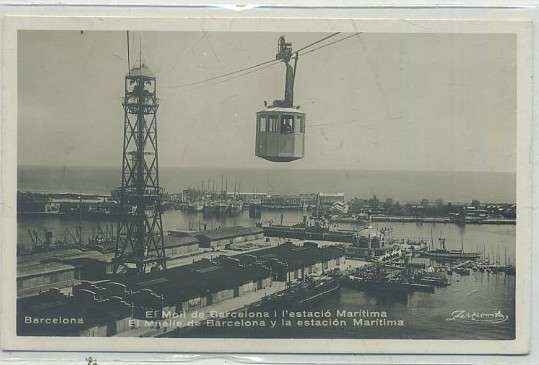 POSTAL ANTIGUA DE BARCELONA. EL MUELLE DE BARCELONA Y LA ESTACION