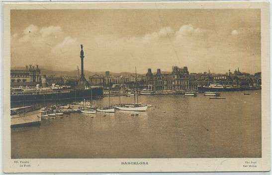 POSTAL ANTIGUA DE BARCELONA. PUERTO Nº 61
