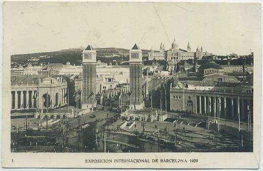 POSTAL ANTIGUA DE BARCELONA. EXPOSICIÓN DE 1929. Nº 1. ENTRADA A LA EXPOSICIÓN