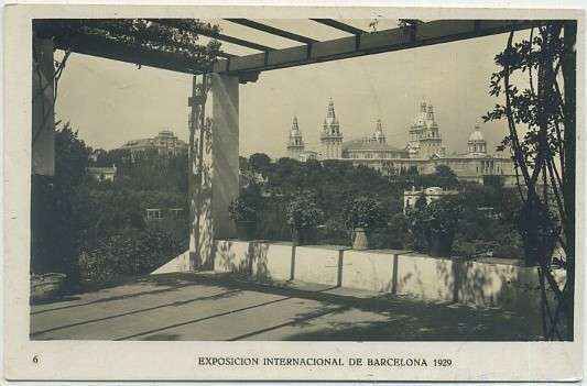 POSTAL ANTIGUA DE BARCELONA. EXPOSICION DE 1929. Nº 6. PALACIO NACIONAL DESDE LA ROSALEDA