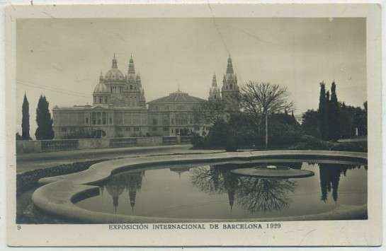 POSTAL ANTIGUA DE BARCELONA. EXPOSICION DE 1929. Nº 9. PERSPECTIVA DEL PALACIO NACIONAL