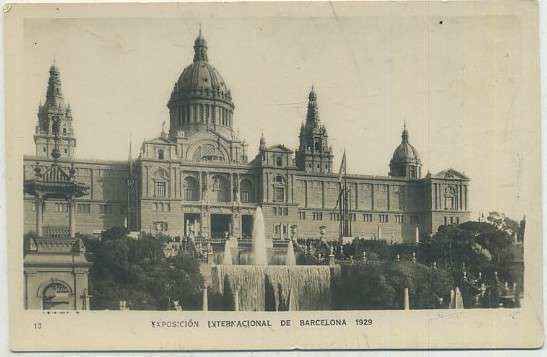 POSTAL ANTIGUA DE BARCELONA. EXPOSICION DE 1929. Nº 13. CASCADA MONUMENTAL