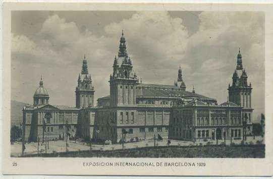 POSTAL ANTIGUA DE BARCELONA. EXPOSICION DE 1929. Nº 25. PALACIO NACIONAL. FACHADA SUR