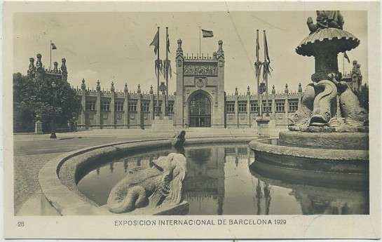 POSTAL ANTIGUA DE BARCELONA. EXPOSICION DE 1929. Nº 28. PALACIO DE LAS DIPUTACIONES