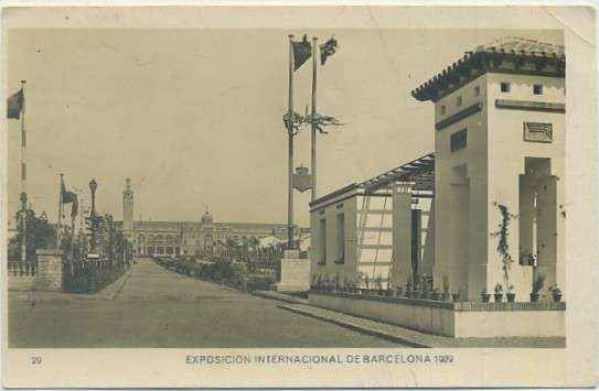POSTAL ANTIGUA DE BARCELONA. EXPOSICION DE 1929. Nº 29. AVENIDA DEL ESTADO