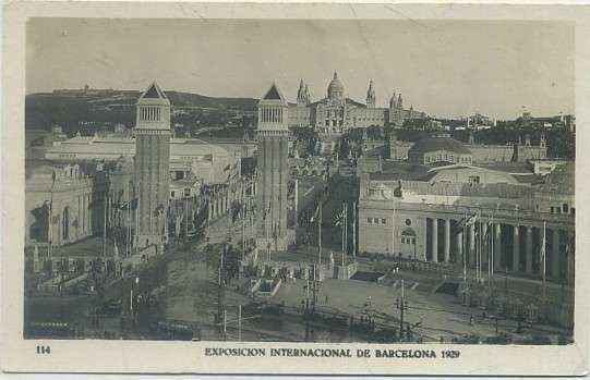 POSTAL ANTIGUA DE BARCELONA. EXPOSICION DE 1929. Nº 114. ENTRADA A LA EXPOSICION