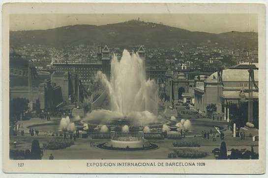 POSTAL ANTIGUA DE BARCELONA. EXPOSICION DE 1929. Nº 127. FUENTE MAGICA. UN ASPECTO