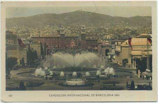 POSTAL ANTIGUA DE BARCELONA. EXPOSICION DE 1929. Nº 147. FUENTE MAGICA. UN ASPECTO