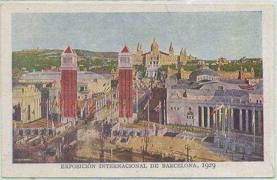 POSTAL ANTIGUA DE BARCELONA. EXPOSICION DE 1929. Nº 1485. ENTRADA A LA EXPOSICIÓN