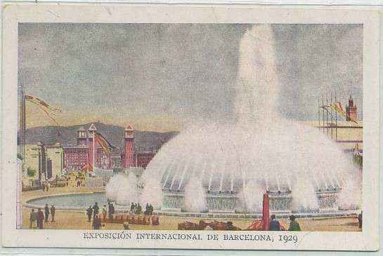 POSTAL ANTIGUA DE BARCELONA. EXPOSICION DE 1929. Nº 1488. FUENTE MONUMENTAL