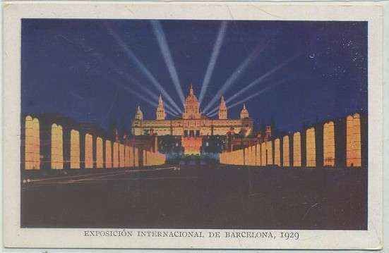 POSTAL ANTIGUA DE BARCELONA. EXPOSICION DE 1929. Nº 1481. AVDA. REINA MARIA CRISTINA