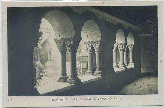 POSTAL ANTIGUA DE BARCELONA. EXPOSICION DE 1929. B-11. P. ESPAÑOL. CLAUSTRO ROMANICO