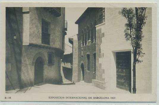 POSTAL ANTIGUA DE BARCELONA. EXPOSICION DE 1929. B-14. P. ESPAÑOL. CALLE CERVANTES