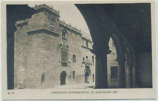 POSTAL ANTIGUA DE BARCELONA. EXPOSICION DE 1929. B-13. P. ESPAÑOL. CALLE CABALLEROS