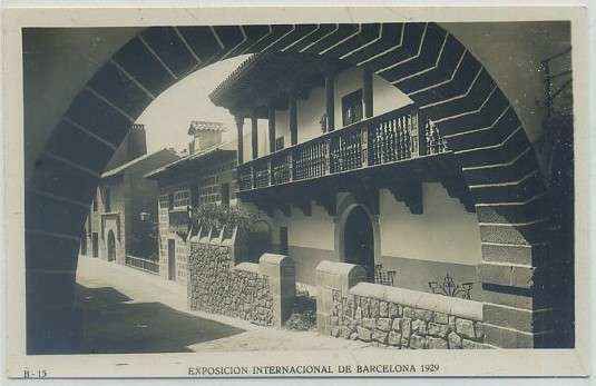 POSTAL ANTIGUA DE BARCELONA. EXPOSICION DE 1929. B-15. P. ESPAÑOL. CALLE CABALLEROS