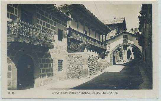 POSTAL ANTIGUA DE BARCELONA. EXPOSICION DE 1929. B-18. P. ESPAÑOL. CALLE CABALLEROS