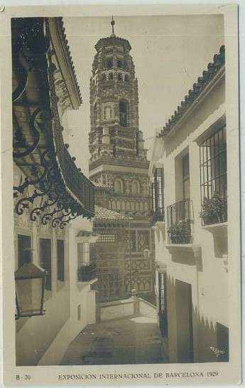 POSTAL ANTIGUA DE BARCELONA. EXPOSICION DE 1929. B-20. P. ESPAÑOL. CALLE DE LAS BULAS
