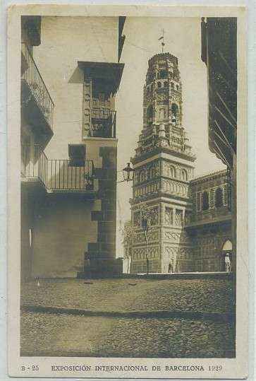 POSTAL ANTIGUA DE BARCELONA. EXPOSICION DE 1929. B-25. P. ESPAÑOL. CAMPANARIO MUDEJAR
