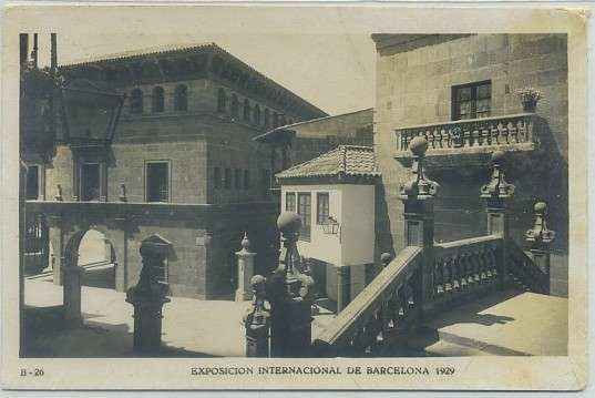 POSTAL ANTIGUA DE BARCELONA. EXPOSICION DE 1929. B-26. P. ESPAÑOL. GRADAS DE SANTIAGO