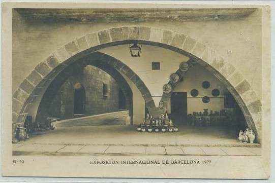 POSTAL ANTIGUA DE BARCELONA. EXPOSICION DE 1929. B-40. P. ESPAÑOL. ARCO DE SOS